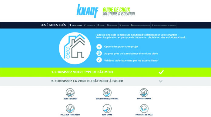 Guide de choix en ligne Knauf : pour trouver la meilleure solution d’isolation