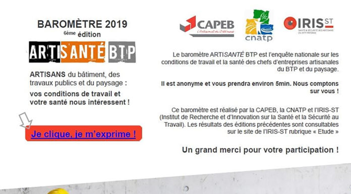 Iris-ST lance la sixième édition du baromètre Artisanté BTP