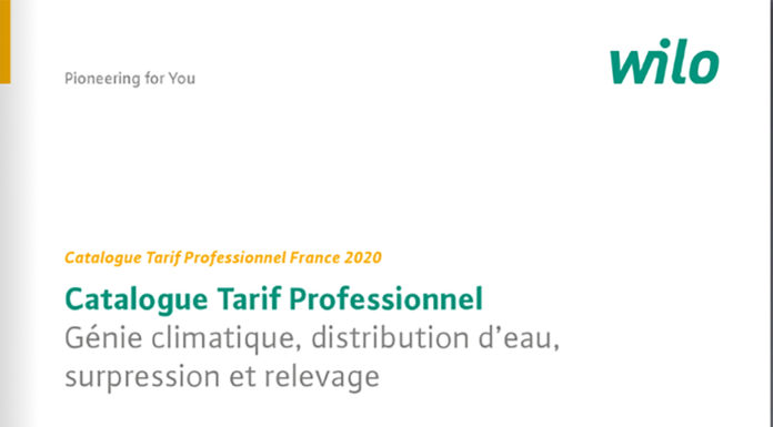 Wilo annonce la parution de son nouveau Catalogue Tarif Professionnel 2020
