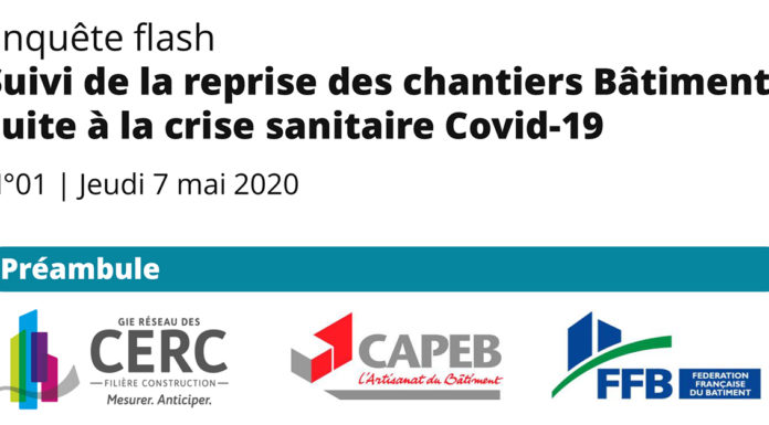Covid-19 : suivi de la reprise des chantiers bâtiment