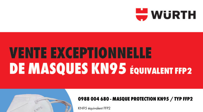 Würth réalise une vente exceptionnelle de masque KN 95 équivalent FFP2