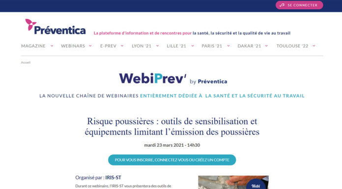 Risque poussière : l’Iris-ST vous invite à son webinaire