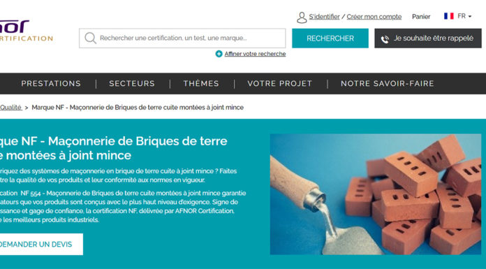 Brique de terre cuite : la pose par mortier de joint mince est couverte par la certification NF