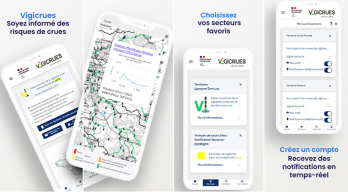L’application Vigicrues est disponible gratuitement sur Android