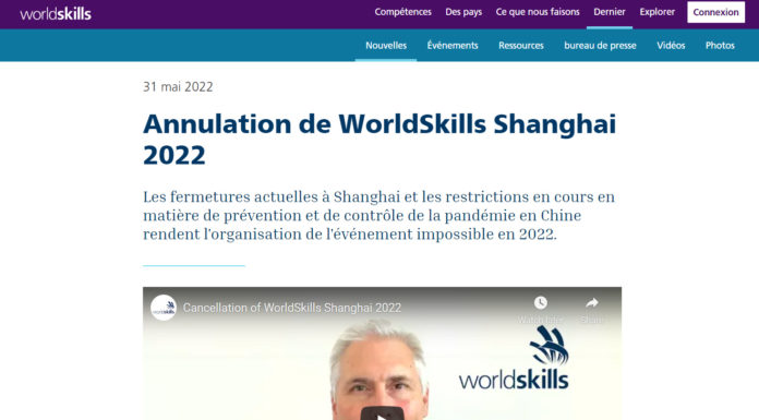WorldSkills International a décidé d’annuler cette 46e compétition mondiale