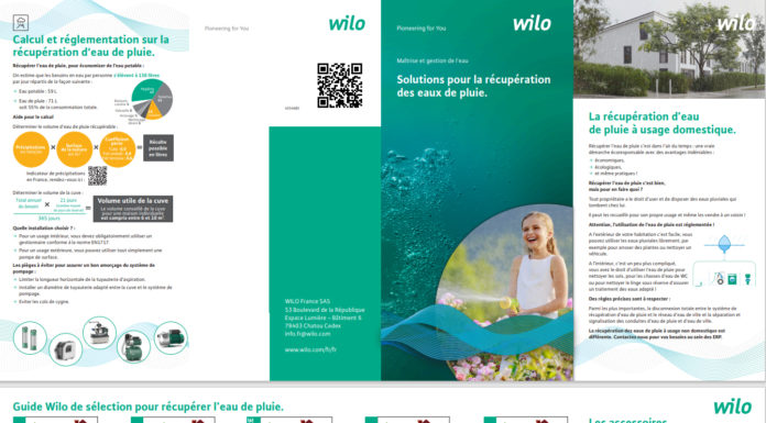 Brochure « Solutions pour la récupération des eaux de pluie »